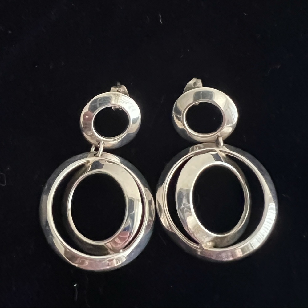 Artisan Sterling Silver Hoop Earrings